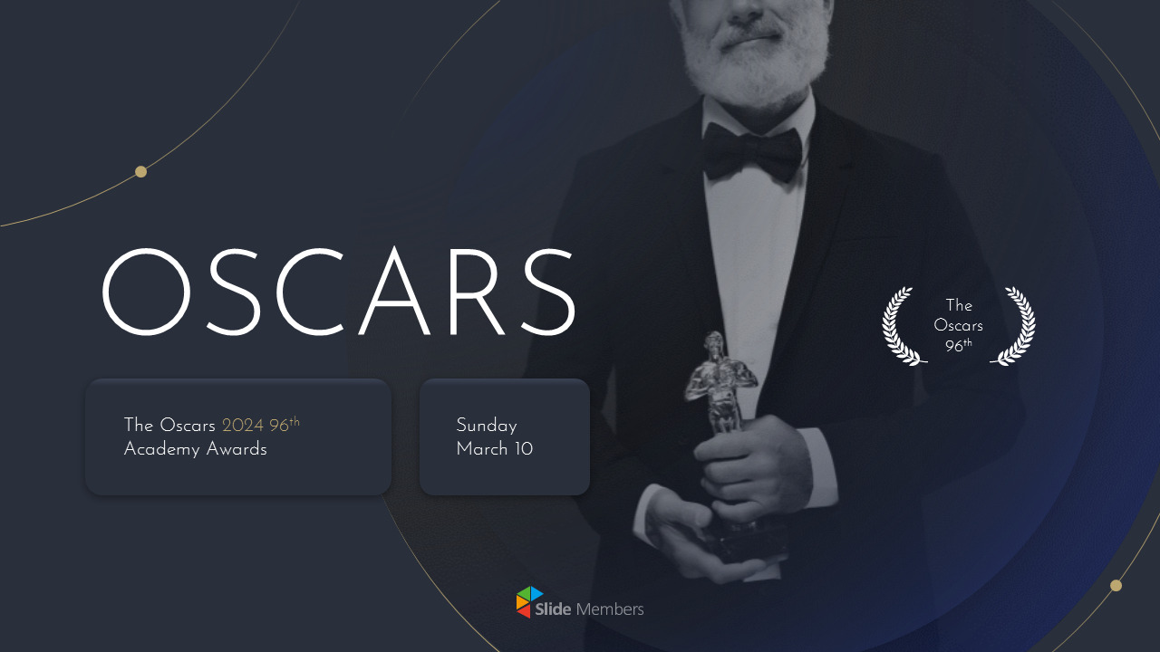 2024년 오스카상 제96회 아카데미 시상식 비즈니스 파워포인트 템플릿