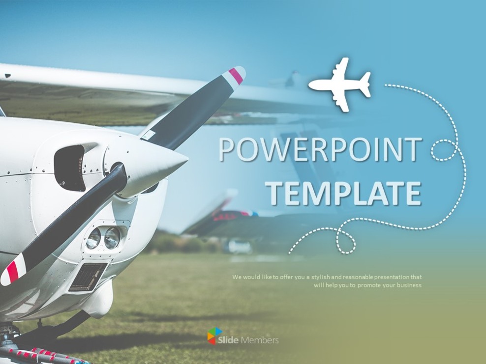 Leichtes Flugzeug - Kostenloses Powerpoint Templates Design_01