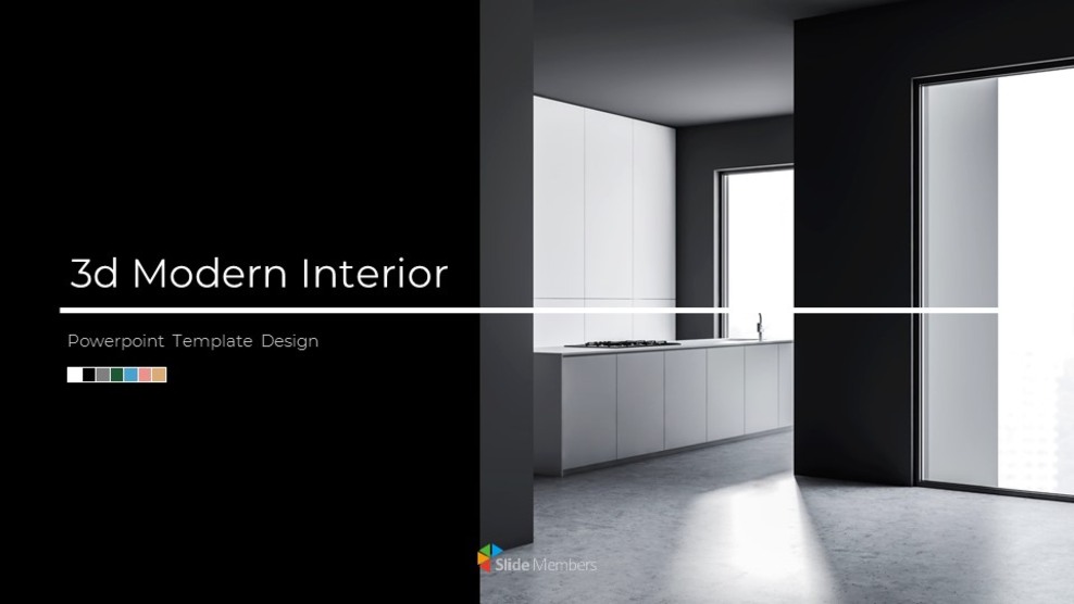 Modernes Interieur 3d Einfache Google Slides-Vorlagen_01