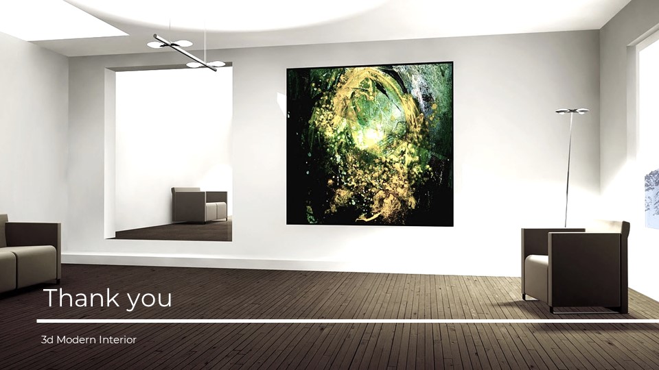 3 Dのモダンなインテリア シンプルなgoogleスライドテンプレート