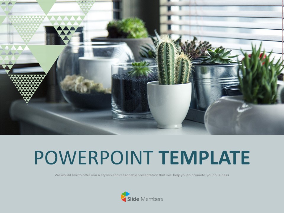Free Google Slides Template Cactus Pot