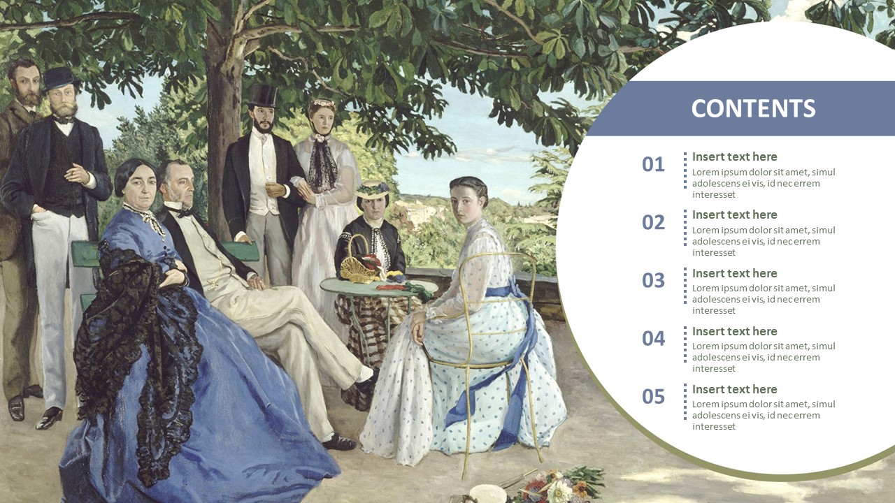Free Google Slides Templates - Jean Frederic Bazille \"Reunion De Famille\"_02