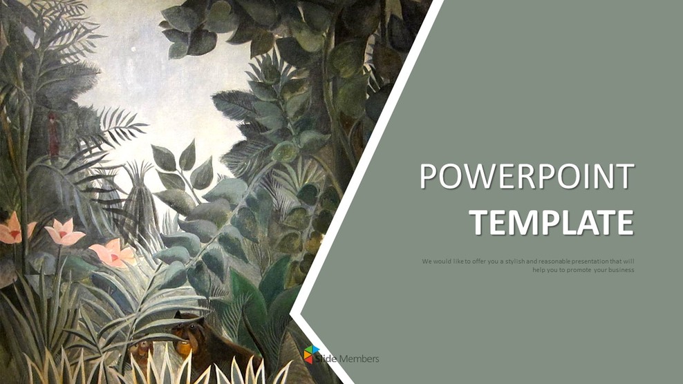 Henri Rousseau \"The Equatorial Jungle\" - Google Slides Template Free_01