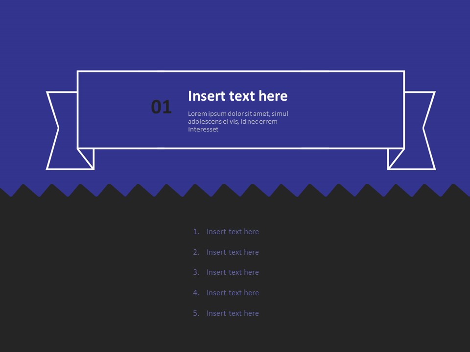Free Google Slides Template Design Dark Blue And Black Background With Zigzags