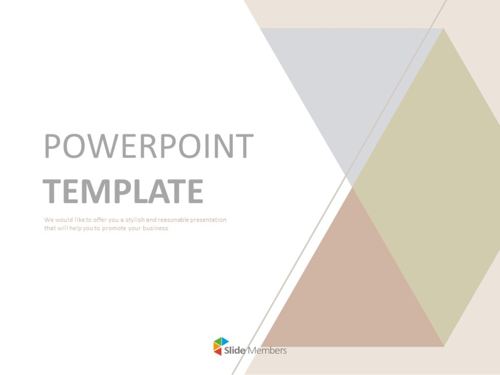 Google Slides Template Free Beige Diamond and Triangles