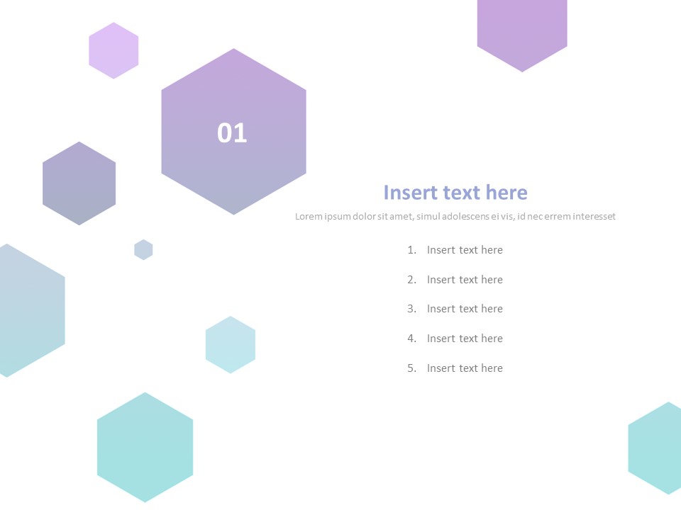 六角形パターンの緑紫グラデーション プレゼンテーション無料画像