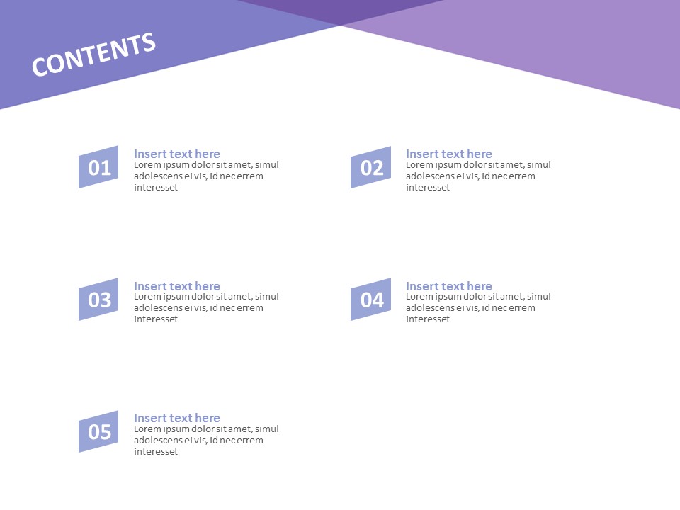Overlapped Blue and Purple Triangles Google Slides Template Free Download