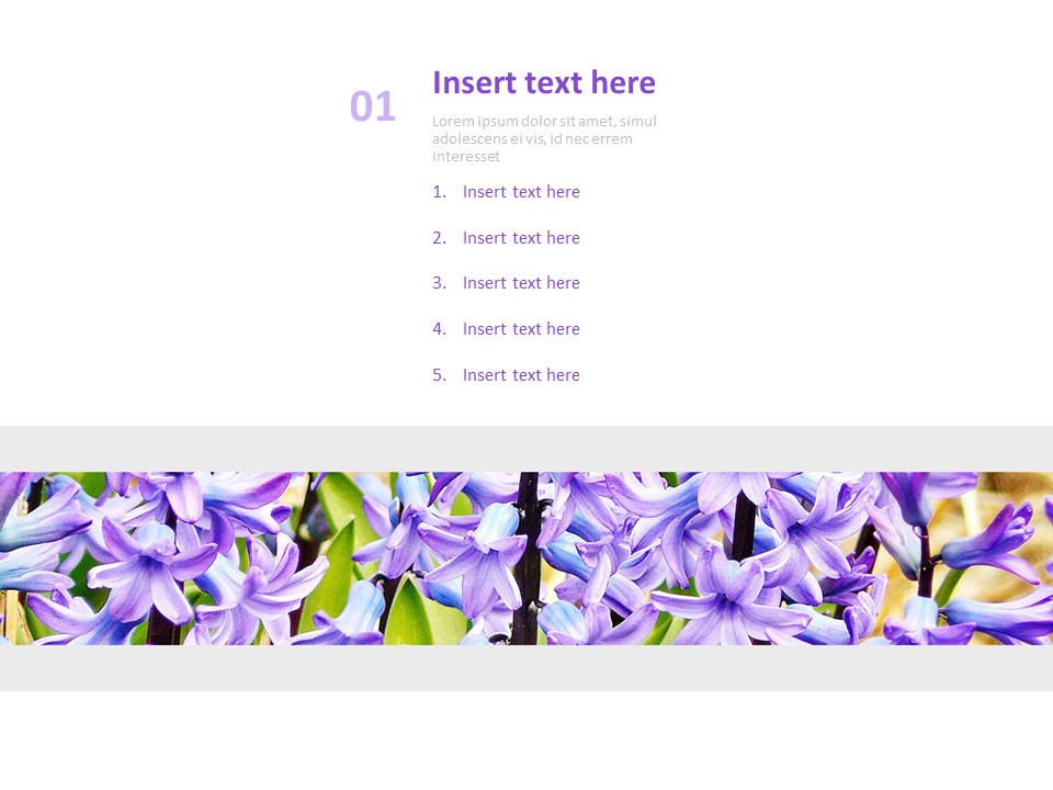 Free Google Slides themes Blue and Purple Flowers