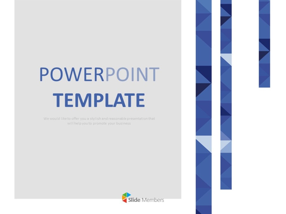 Free Presentation Template - Blue Triangled Pattern With Three Lines_01