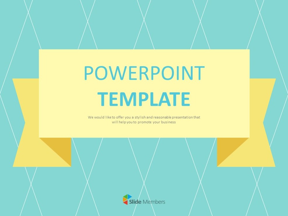Sfondi gratuiti di Google Slides - Sfondo Menta Con Nastri Giallo Limone_01