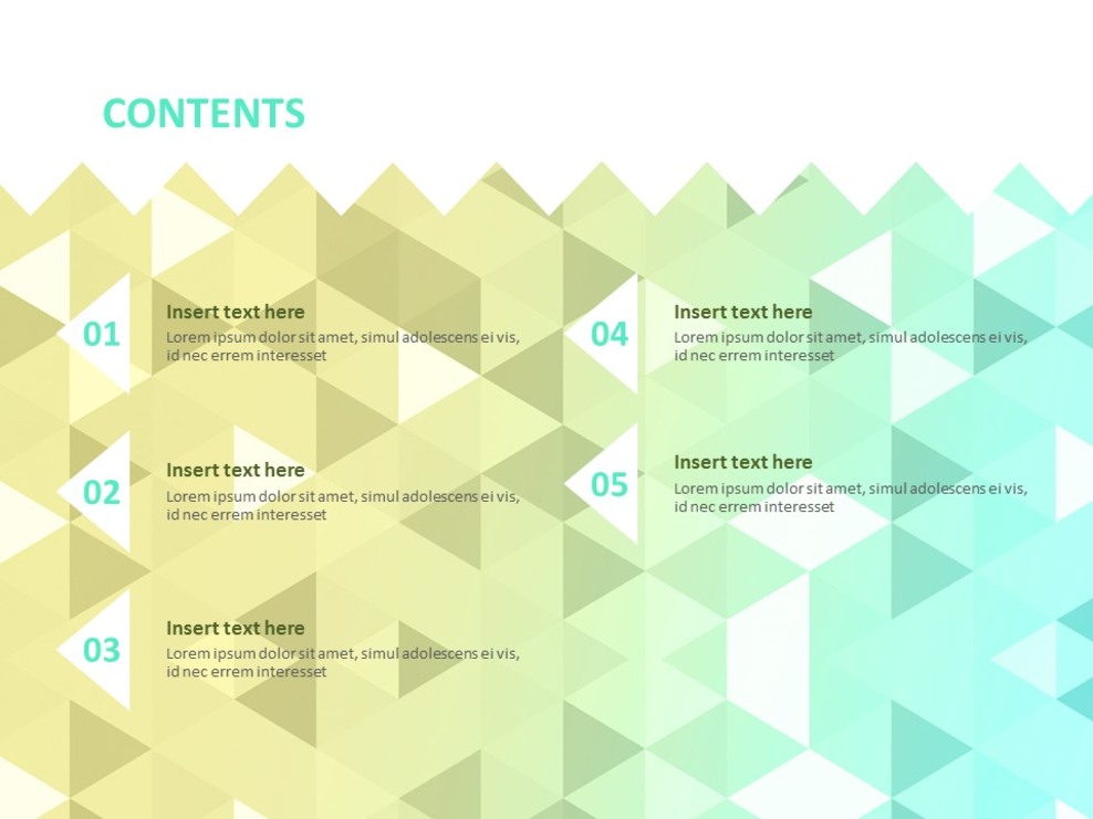 Google Slides Template Free Download Sparkling Triangles With Yellow