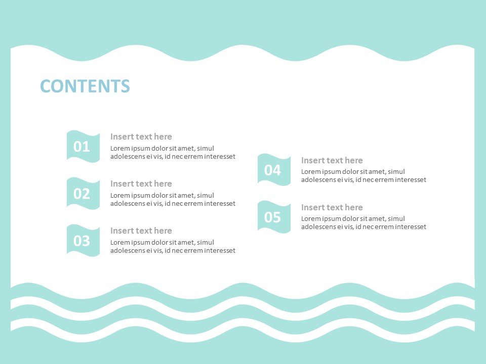 White Waves With Mint Background - Free Google Slides themes