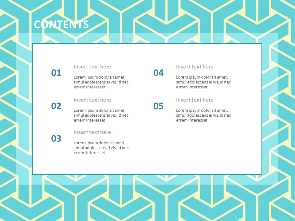 Mint Hexahedron Pattern - Free Business Google Slides Templates