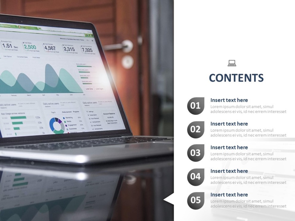 Free Google Slides Template Design Notebook Charts