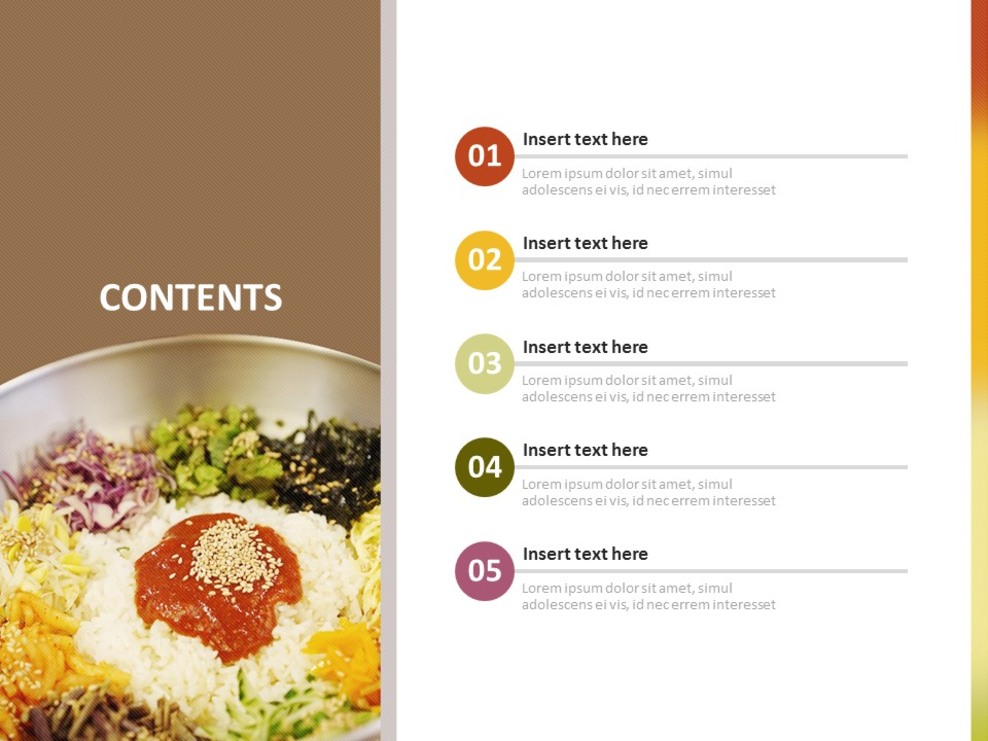 Free Google Slides themes Korea Traditional Food Bibimbab