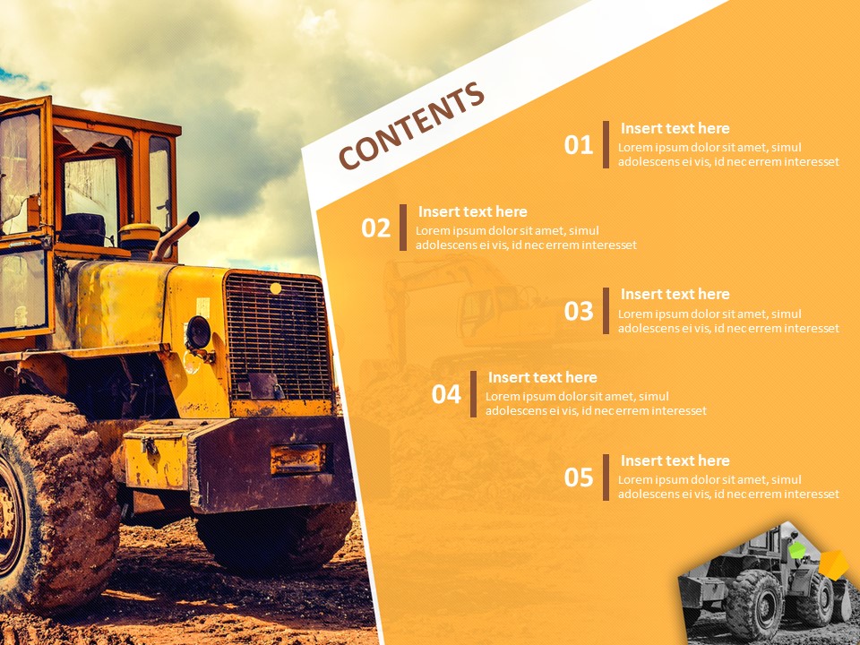 Free Google Slides themes - Bulldozer in Construction Site