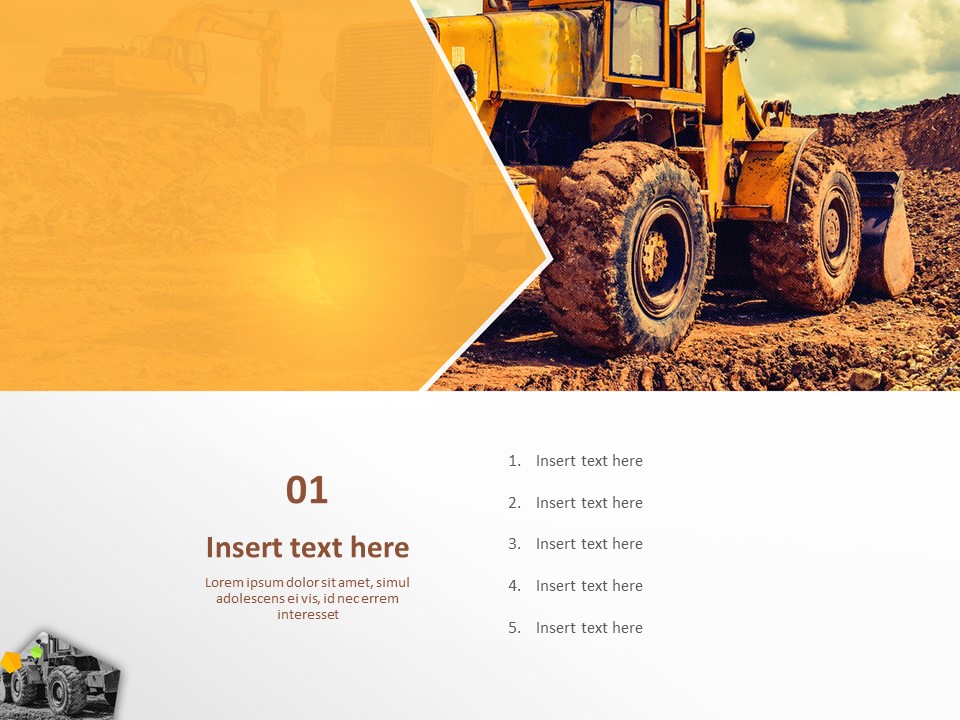 Free Google Slides themes - Bulldozer in Construction Site