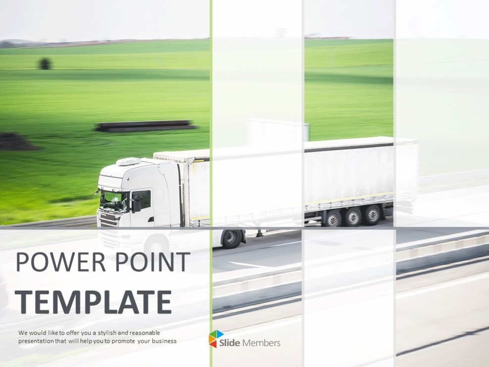 Google Slides Templates Free Download Trucks Running on Roads