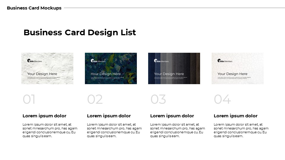 名刺のモックアップ mac用のgoogleスライド