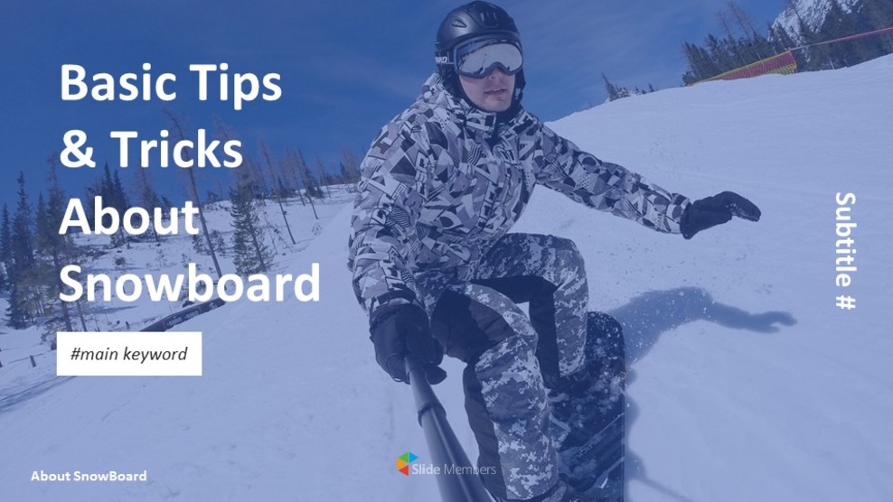 有关单板滑雪的基本技巧和窍门 简单的Google幻灯片模板_01