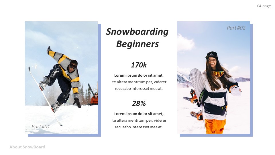 Basic Tips & Tricks About Snowboard Simple Google Slides TemplatesSports
