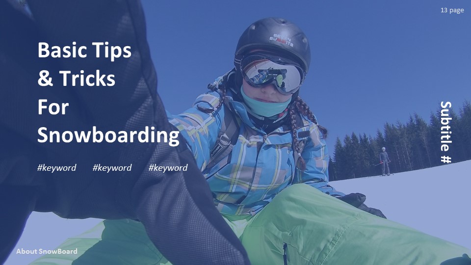 Basic Tips & Tricks About Snowboard Simple Google Slides TemplatesSports