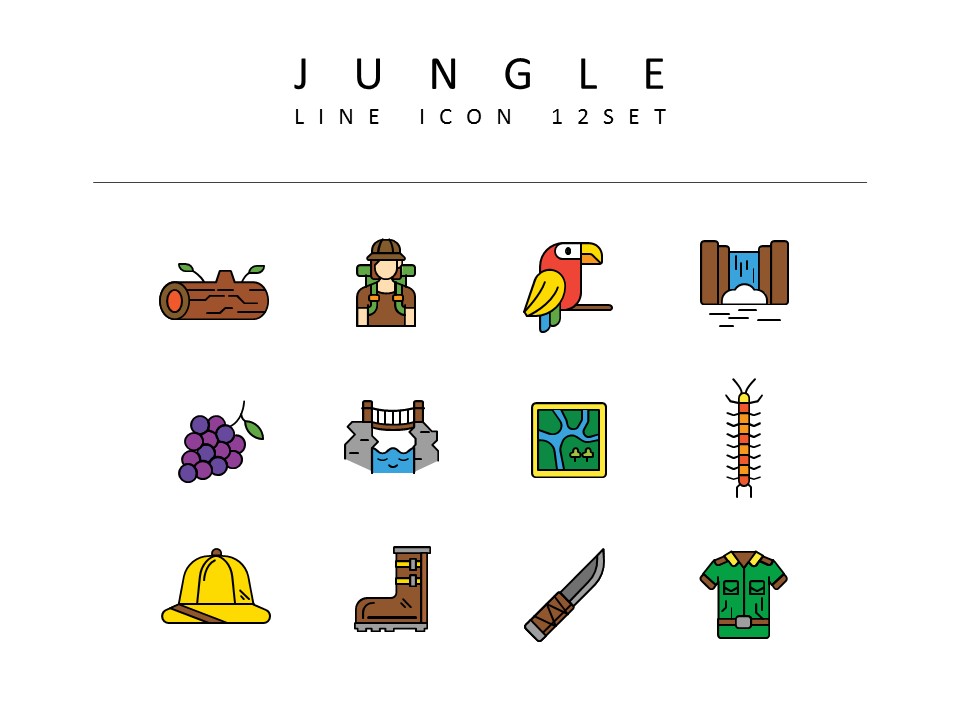 Jungle Vector Icons Set