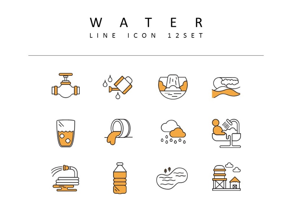 Water Icons Set Vector