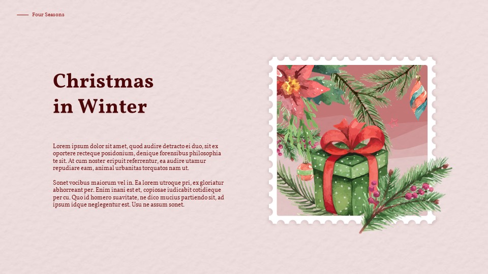 Four Seasons Watercolor Design Presentation Google Slides Templates