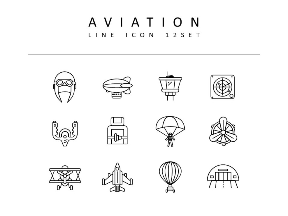 Luftfahrt Icons Vektoren_01