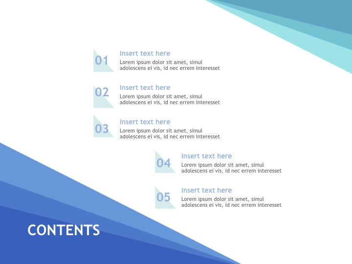 gradated blue triangles Free Keynote Template DownloadSlides