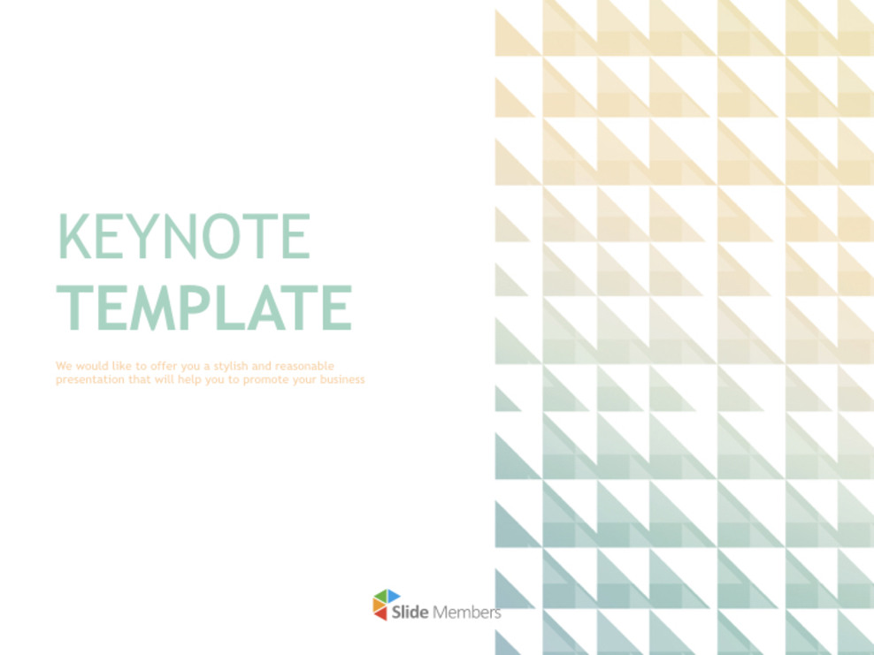 Keynote Free - beige, pastel green gradation with triangle patterns_01