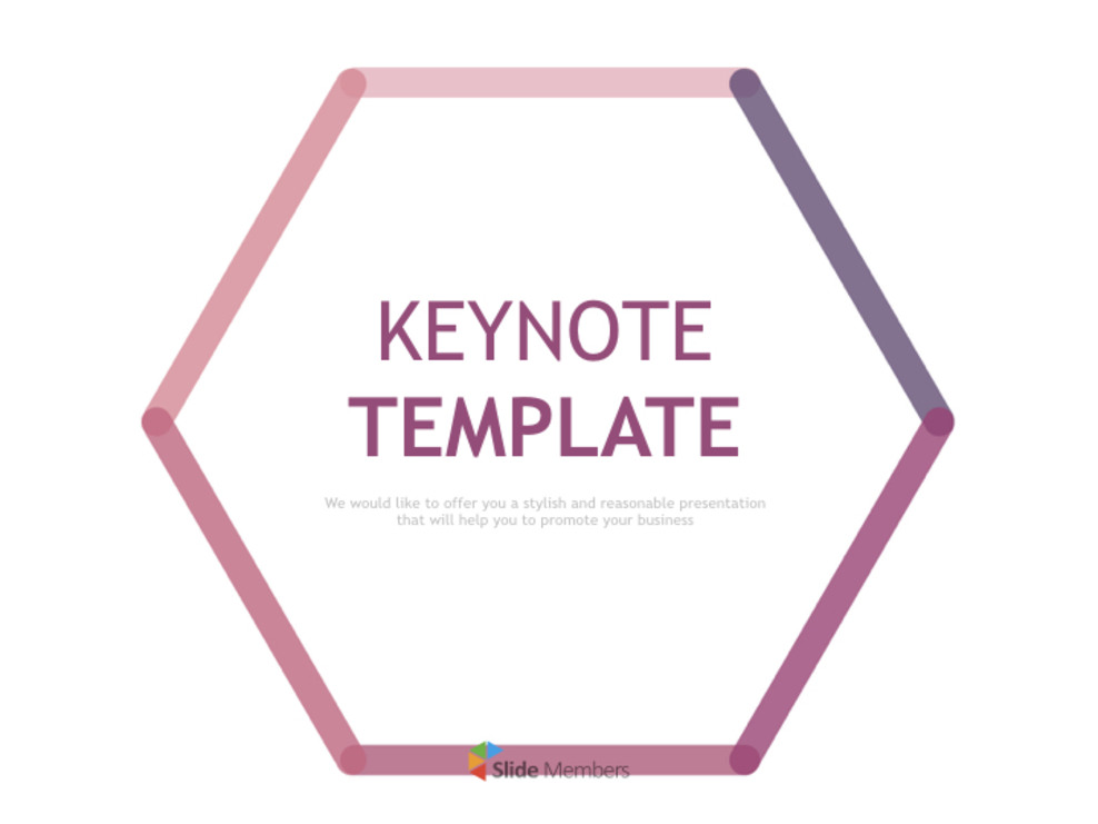 Keynote Template Free - hexagon made of pink and purple lines_01