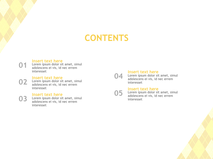 黄色の斜めの市松模様の線 無料キーノートの背景