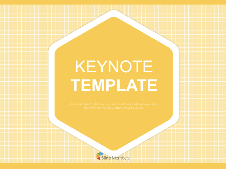 Free Images For Keynote Yellow Grid Background With Hexaonal Title Outline