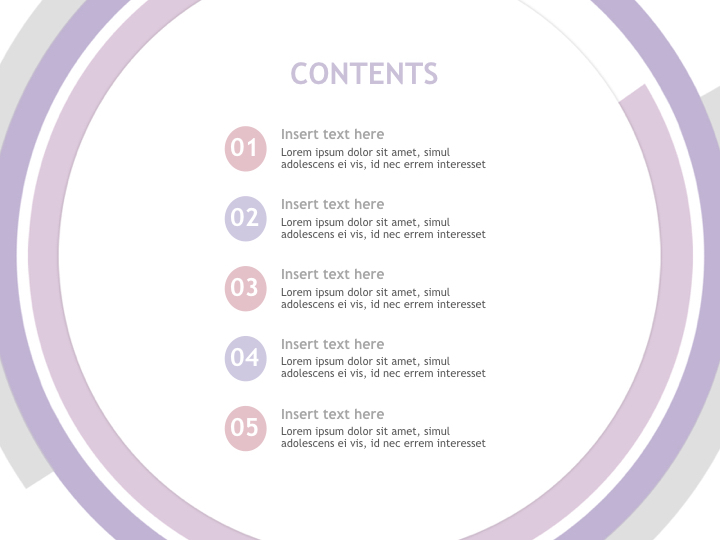 無料キーノートのテンプレートデザイン パステルピンクの円と背景のグラフ