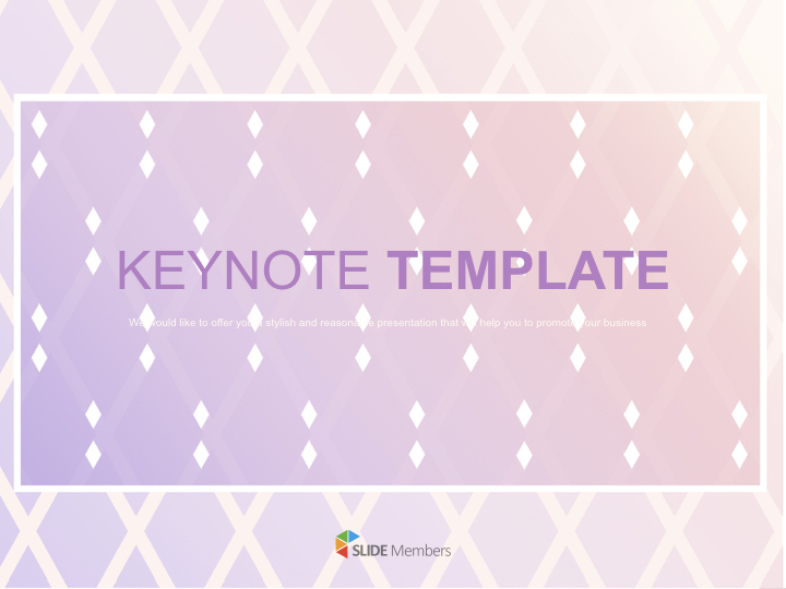 キーノート用の無料画像 ダイヤモンドパターンのパステルパープルグラデーション