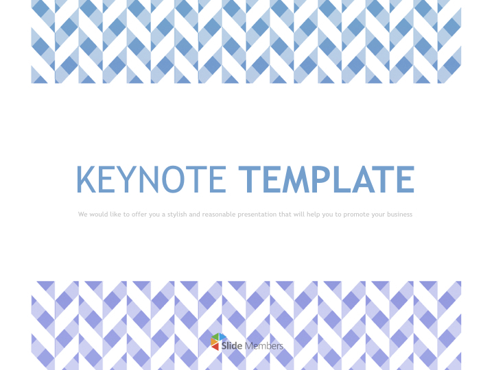 Keynote Free - Zigzag Blue Checkered Pattern