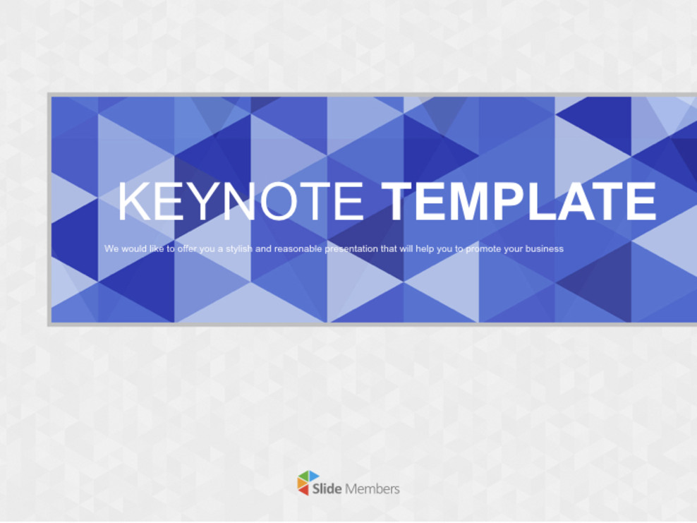 Free Business Keynote Templates - Blue Triangled Pattern With Gray ...
