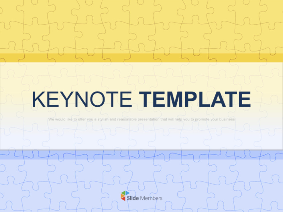 Keynote Immagini Download gratuito - Modello di puzzle giallo e blu_01