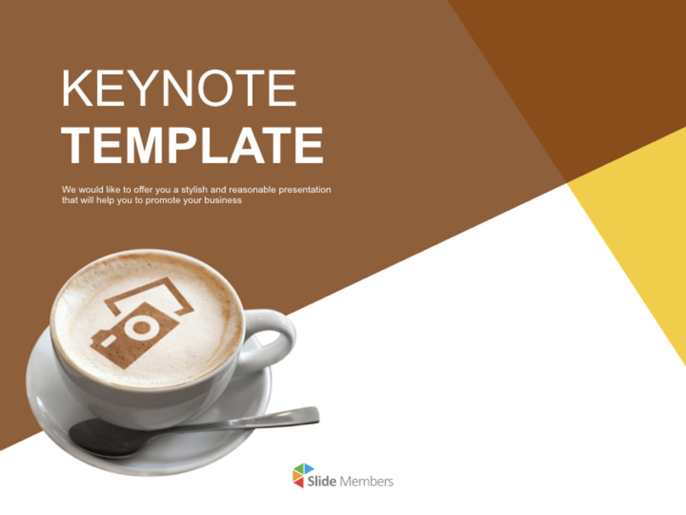 Keynote online Free - Coffee Cup and Brown Yellow Background_01