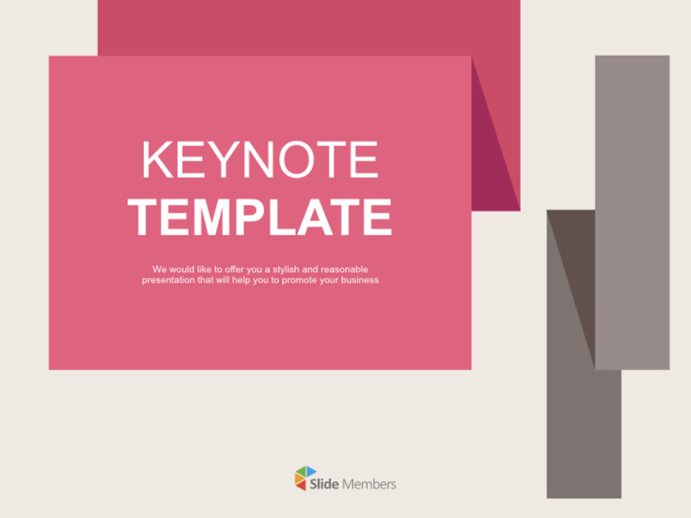 Keynote Templates Free Download - Folded Shape With Gray and Pink_01