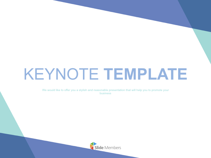 Overlapped Mint Blue Triangles Free Business Keynote TemplatesSlides