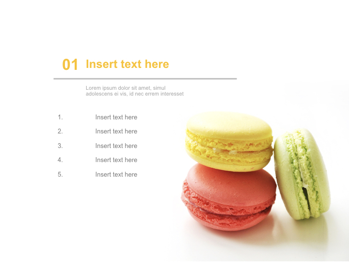 赤 黄 緑のマカロン 無料のビジネスキーノートのテンプレート