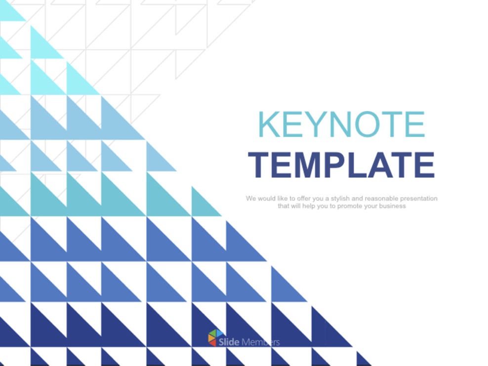 Keynote Template Free Download - Blue Sparkling Triangles/ Line Patterned Triangle_01