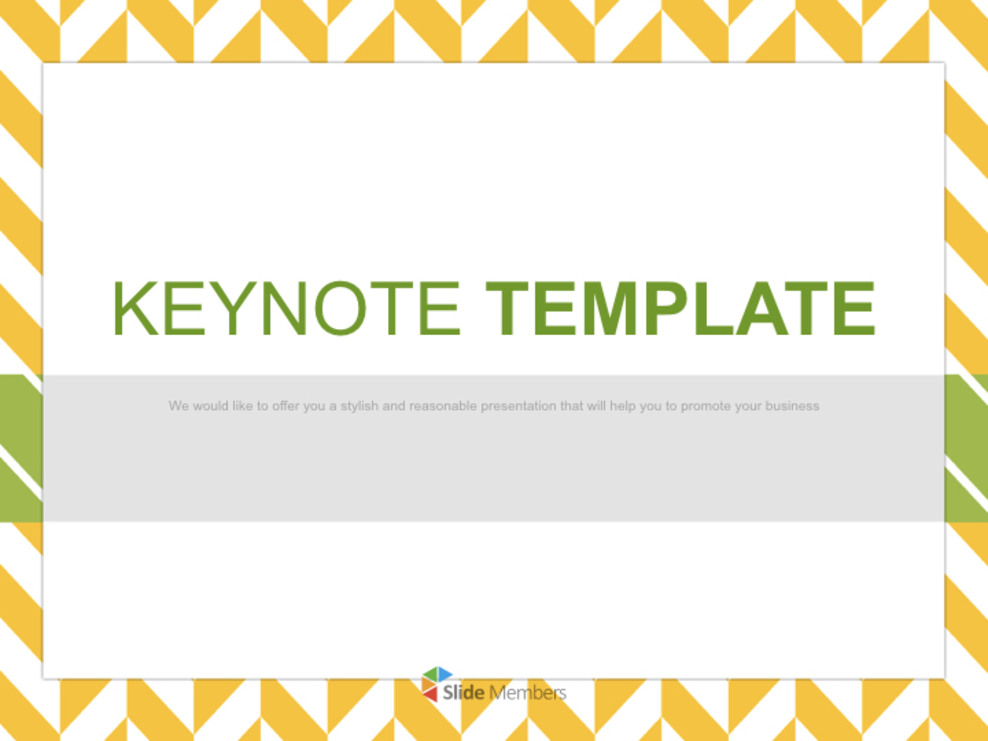 Zigzags amarillos / puntos verde amarillos - Diseño de plantilla de Keynote gratis_01