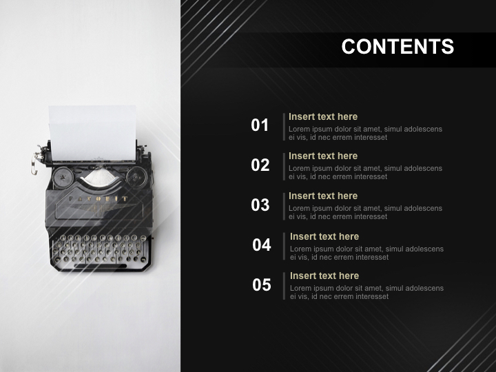 Typewriter Free Professional Keynote Templates