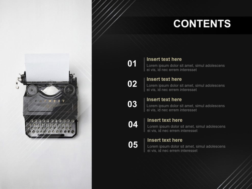 Typewriter Free Professional Keynote Templates