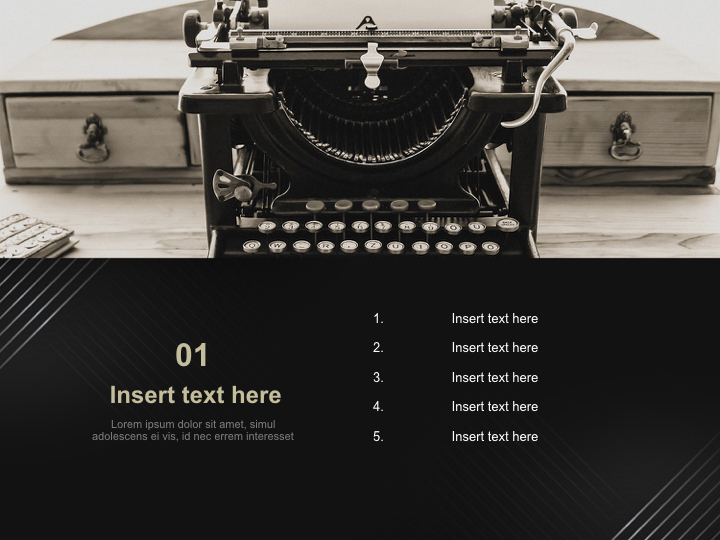 Typewriter Free Professional Keynote Templates