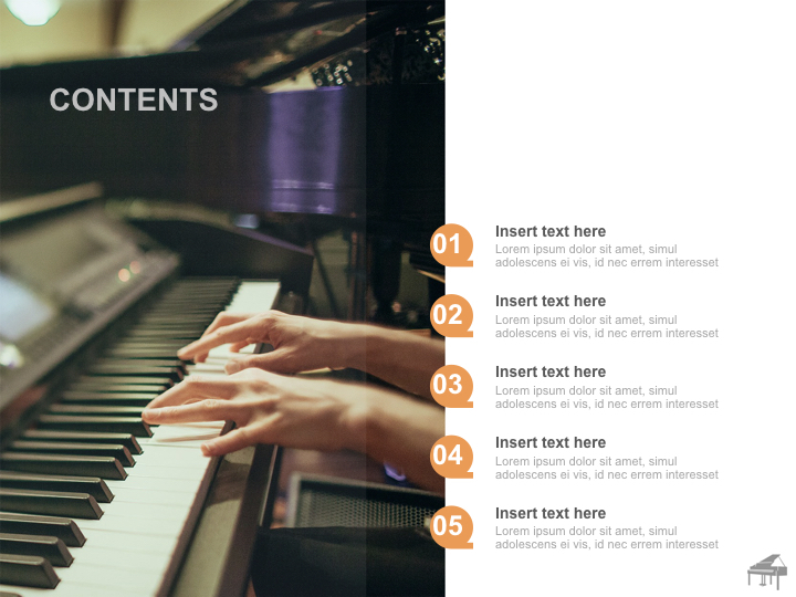 Free Professional Keynote Templates - A Piano and Score